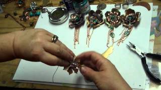 Jewelry Making Lumiere Paints Gilders Paste and Diamond Glaze Flower Necklaces Pendants [upl. by Liatnahs]