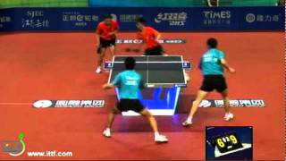 Ma LinZhang Jike vs Xu XinYan AnMens Doubles Semi Finals Harmony China Open 2011 [upl. by Nimajneb]