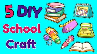 5 EASY CRAFT IDEAS  School Craft Idea  DIY Craft School hacks Origami craftpaper craft idea [upl. by Esinyl492]