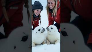 Sailors suddenly discovered a pair of baby seals looking for their mother in the Arctic [upl. by Eseneg]