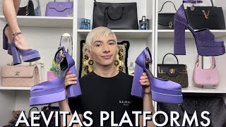 VERSACE AEVITAS DOUBLE PLATFORM HEELS UNBOXINGTRY ON Are They Worth It [upl. by Moore637]