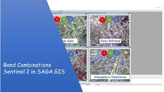 Band Combinations Sentinel 2 in SAGA GIS [upl. by Blayze]