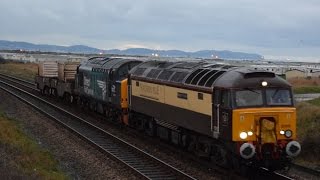 590 Flask Northern Belle Class 57312 amp 37716 pass Towyn 110116 [upl. by Nyrroc172]