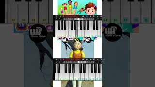 SQUID Game DOLL Theme Vs Finger Family Song  Easy Piano Tune shorts [upl. by Eekram]