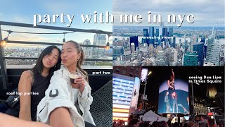 NEW YORK VLOG Pt 2 ✨🍸 music festivals seeing Dua Lipa roof top party  TheresaTrends [upl. by Aneelak]