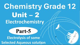 5 Grade 12 Chemistry Unit 2 Electrochemistry Part 5 Electrolysis of some selected aqueous solution [upl. by Flight]