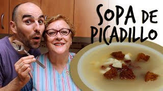 SOPA DE PICADILLO  Receta sabrosa y sencilla [upl. by Lexi]