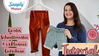 Kostenloses Schnittmuster Hose quotCosy Pantsquot mit kompletter Nähanleitung und Snaply Gutschein [upl. by Leugim]