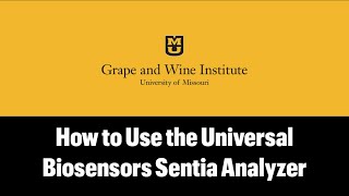 How to Use the Universal Biosensors Sentia Analyzer [upl. by Eendys]