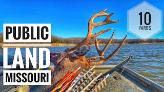 LONGBOW Hunting Public Land  MISSOURI giant buck down on camera [upl. by Erminia]