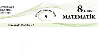 8Sınıf Matematik Meb Kazanım Testleri9 [upl. by Erlond]