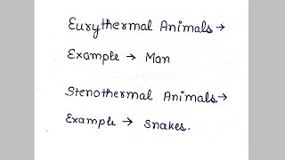 eurythermal animals and stenothermal animals with examples [upl. by Aleibarg]