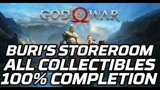 God of War Buris Storeroom  All Collectibles Legendary Chests Odins Raven [upl. by Enoryt817]