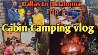 Our first cabin Camping vlog Dallas to Oklahoma trip fall colors scenic road driveUSA vlogs [upl. by Ariamo]