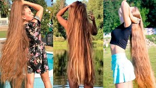 Girls With Longest Hair In The World 😱 Best Real Life Rapunzels  Extremely Long Hair [upl. by Ddal153]