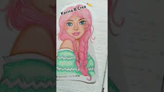 Dibujando chica de cabello rosa 🖌️ art culturayarte [upl. by Felicidad]