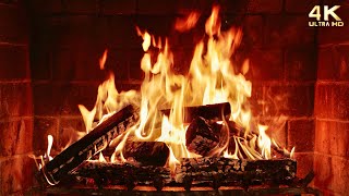 🔥 Crackling Fireplace Burning  Cozy 4K Christmas Fireplace Ambience [upl. by Malka431]