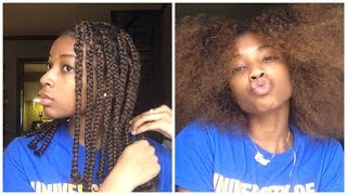 1 MONTH BOX BRAID TAKEDOWN  NEW GROWTH [upl. by Arym668]