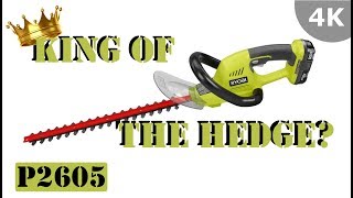 Ryobi ONE 18 in 18Volt LithiumIon Cordless Hedge Trimmer  P2605 [upl. by Erving594]