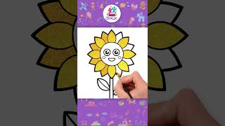 Wie zeichnet man eine Sonnenblume  Zeichnen und Malen für Kinder  HooplaKidzDeutsch shorts [upl. by Ainalem159]