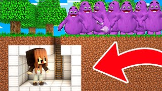 BASE SECRETA VS 1000000 GRIMACE SHAKE😱😭 BEBENOOBSI Y BEBENOOB MINECRAFT [upl. by Novikoff]