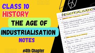 The age of industrialisation notes class 10 CBSE  history chapter 4 handwritten notes  class10 [upl. by Anerys]