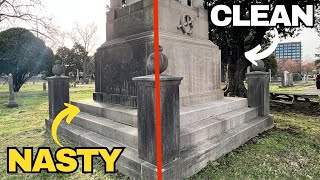 Cleaning 100 Year Old Headstones Without Touching Them [upl. by Willdon]