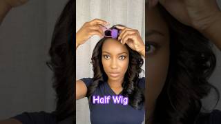 ⬆️Full Tutorial Half Bombshell Wig Install halfwig bombshellcurls [upl. by Zacherie]