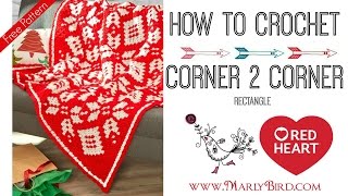 How to Crochet Half Double Crochet Corner to Corner Rectangle [upl. by Nommad]