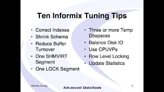 Informix TechTalk Introduction to Informix Performance Tuning by Lester Knutsen [upl. by Ihsakat599]