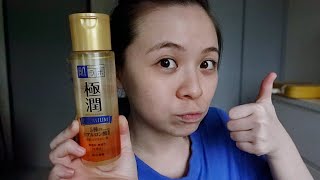 Hada Labo Gokujyun Super Hyaluronic Acid Premium Hydrating Lotion Review [upl. by Geaghan]