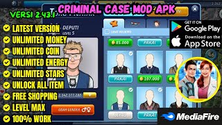 UPDATE CRIMINAL CASE Mod Apk v2431  Unlimited Coins Energy Unlock All Items amp Maps [upl. by Eirahcaz515]