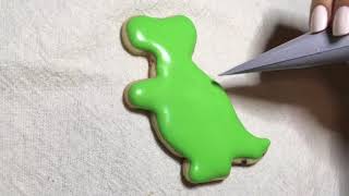 Dinosaur Cookie  Cookie Decorating  Royal Icing [upl. by Theona]