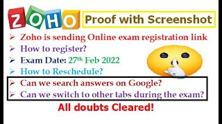 🔥Big Update Zoho is sending online exam registration mail  Exam Date  Cheating Tips for Exam😂😂😂 [upl. by Holtorf]