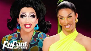 The Pit Stop S15 E13 🏁  Bianca Del Rio amp Naomi Smalls Pose  RuPaul’s Drag Race S15 [upl. by Aitel]