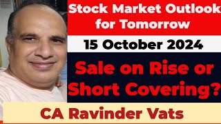 Stock Market Outlook for Tomorrow 15 October 24 by CA Ravinder Vats [upl. by Nollid990]