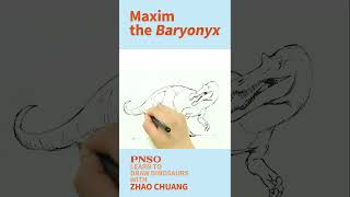 Full Body Drawing of a BaryonyxLearn to Draw Dinosaurs with ZHAO Chuang [upl. by Ycul]