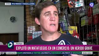 Explotó un matafuegos en un comercio [upl. by Ennyletak]