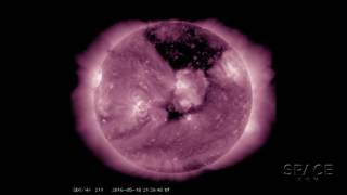 Massive Coronal Hole Formed On Sun  ZoomIn Video [upl. by Chiquia]