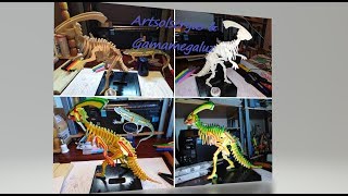 Como dibujar plano y calcar en venesta paraarmar un Parasaurolophus 3D paso a paso entertainment [upl. by Nioe836]