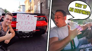 HONK PRANK ON ANGRY DAD Corvette Z06 [upl. by Notserp]