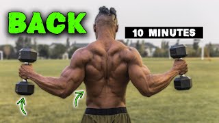 10 MINUTE LIGHTWEIGHT DUMBBELL BACK WORKOUT [upl. by Nnylrebma145]