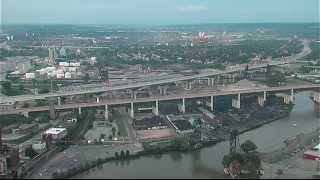 Controlled Explosive Demolition Innerbelt Bridge Cleveland [upl. by Aerol]