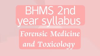 FORENSIC MEDICINE AND TOXICOLOGY SYLLABUS I BHMS 2nd year l Marks distribution l Assessment [upl. by Yebloc]