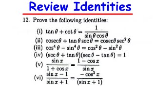 Trig Identities Practice Problems  Quick Review [upl. by Annabela897]