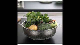 Stainless Steel Colander Rice Washing Filter Strainer Basket [upl. by Torrence]