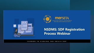 NSDMS SDF REGISTRATION PROCESS WEBINAR [upl. by Elrod]