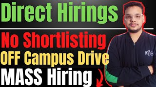 Direct Hiring  OFF Campus Drive  2024  2023 Batch Hiring  Latest Fresher Jobs  20202024 Batch [upl. by Eniger]