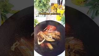 Easy Gold leaf painting tutorialmuhammad art ytshorts short [upl. by Remy]