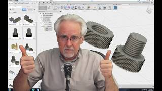 Learn Fusion 360 or Die Trying LESSON 8 Design Knurled Nut and Bolt for 3D Printer [upl. by Atteoj]